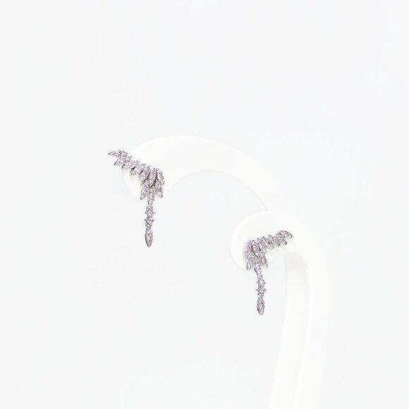 White Gold Winged Earrings - Picture 3 of 5